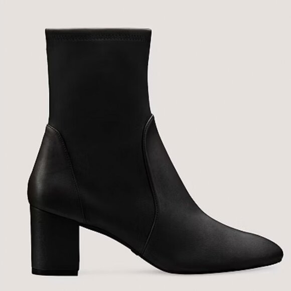 Stuart Weitzman Yulian 60 Leather Booties Black - Picture 1 of 13